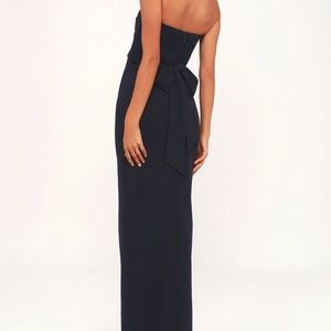 Navy blue strapless dress